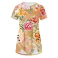 thumbnail image 5 of Fiudx Ofertas de La Semana Blusa Casual de Manga Corta con Estampado de Botones y Cuello Redondo para Mujer, 5 of 5