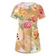 thumbnail image 4 of Blusas de Manga Corta para las Mujeres Botón Impreso Cuello Redondo Top Casual, Blusas para las Mujeres Casual, 4 of 5