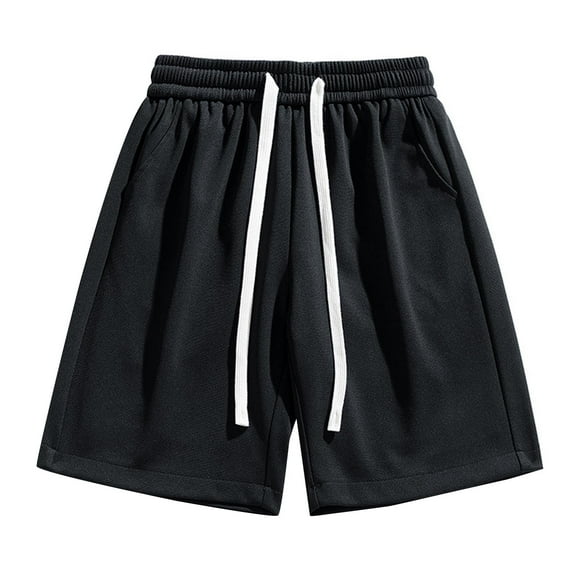 Gspmoly Cargo Shorts for Men, Men'S Solid Color Loose Casual Sports Capris Shorts Half Shorts Pants Gym Shorts Men Clearance Items Black XXL