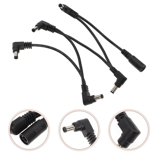 QUMIIRITY 1Pack Power Supply Cable PVC Rectangular Musicians Rehearsal Instrument Effector Adapter