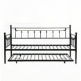 thumbnail image 3 of Full Size Metal Platform Bed Frame with Trundle,No Box Spring,Black,Suitable for Bedroom, 3 of 13