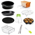 thumbnail image 4 of Carbon Steel Air Fryer Accessories Cake Basket Bread Rack for Home BBQ 9inch, 4 of 8
