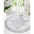thumbnail image 6 of Unique Loom Timeless Collection Area Rug - Thomas (7' 7" Round white Gray/Gray), 6 of 11