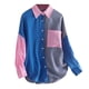 thumbnail image 4 of Camisa holgada de manga larga con bloques de color para mujer, estilo informal, para todas las estaciones, para uso diario, tallas S-XXL, 4 of 4