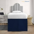 thumbnail image 2 of HNB Store Twin XL Dorm Bed Skirt | 42" inch Drop Pleated Dorm Bedskirt | Microfiber | Navy Blue, 2 of 7