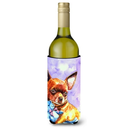 

Carolines Treasures 7340LITERK Chihuahua with Teddy Bear Wine Bottle Hugger Wine Bottle multicolor
