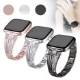 thumbnail image 1 of Ser compatible con Fitbit Versa, correa de repuesto Fitbit Versa Lite, acero inoxidable con diamantes de imitación, 1 of 8