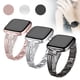 thumbnail image 1 of Ser compatible con Fitbit Versa, correa de repuesto Fitbit Versa Lite, acero inoxidable con diamantes de imitación, 1 of 8