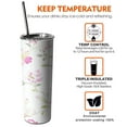 thumbnail image 6 of 20 OZ Tumbler Pink Flowers Watercolor Floral Coffee Travel Mug with Lid and Straw,Stainless Steel Vacuum Insulated Cafe Tumblers Gifts for Fathers Husband, 6 of 7