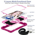 thumbnail image 2 of Case for 2021 Samsung Tab A7 Lite 8.7", Galaxy Tab A7 Lite Case (8.7 Inch Model SM-T220), Cute Kickstand Case with Hand/Shoulder Strap, Plastic/Silicone Hard Rugged Cover,Rose + Pink, 2 of 7