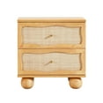 thumbnail image 3 of Grappa Natural Wood & Rattan Wavy Nightstand, 3 of 6
