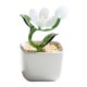 thumbnail image 3 of Flores artificiales en maceta, planta en maceta, decoración del hogar, figura decorativa de vidrio, flores artificiales para escritorio, estantería, baño, 3 of 8