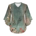 thumbnail image 5 of Neewe Long Sleeve Shirts for Women 2025 Fall Tops Floral Print Pleated Dressy Casual Blouses, 5 of 7