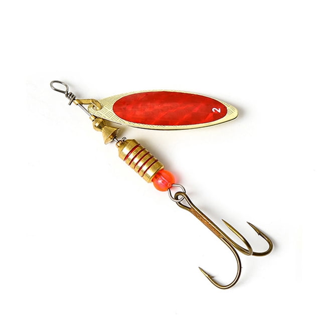Naiovety Señuelo duro para lago y río al aire libre, anzuelo triple de pez de Metal, aparejos de pesca portátiles brillantes, piezas de repuesto, rojo Type3 NO3 Naiovety OD001193-22