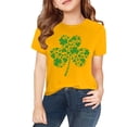 thumbnail image 4 of Ruyang Girls Short Sleeve T Shirts Kids Summer Tops Cotton Crewneck Tees Cute Irish 𝐒hamrock Printed Shirt St Patricks Day Outfits, 4 of 7