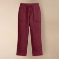 thumbnail image 5 of IMENGL Casual Cropped Pants for Women Soft Linen Summer Nine Quarter Muslim Lightweight Trousers Loose Women's Wide Leg Pant,M-XXXL, 5 of 5