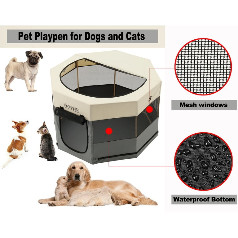 Dog playpen top with waterproof bottom