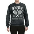 thumbnail image 2 of Wild Bobby Hamptons Tennis Club Est 1986 Sports Unisex Crewneck Sweatshirt, Heather Black, Medium, 2 of 6