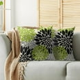 thumbnail image 2 of Black Lime Green Pillow Covers 20X20 Inch Set of 2, Spring Summer Floral Dahlia Flower Cream Decorative Throw Pillow Covers Outdoor Modern Farmhouse Cushion Case for Home Couch Sofa Bed Decor, 2 of 5