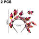 thumbnail image 2 of Diademas de mariposa, tocado de mariposa con purpurina, elegante aro para el pelo para mujer, suministros para fiesta de té, 2 of 5