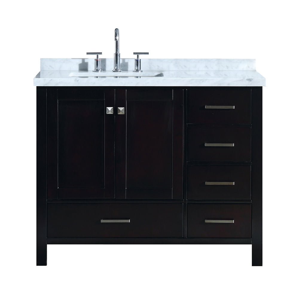 ARIEL Cambridge 43 in. Bath Vanity in Espresso with Marble Vanity Top