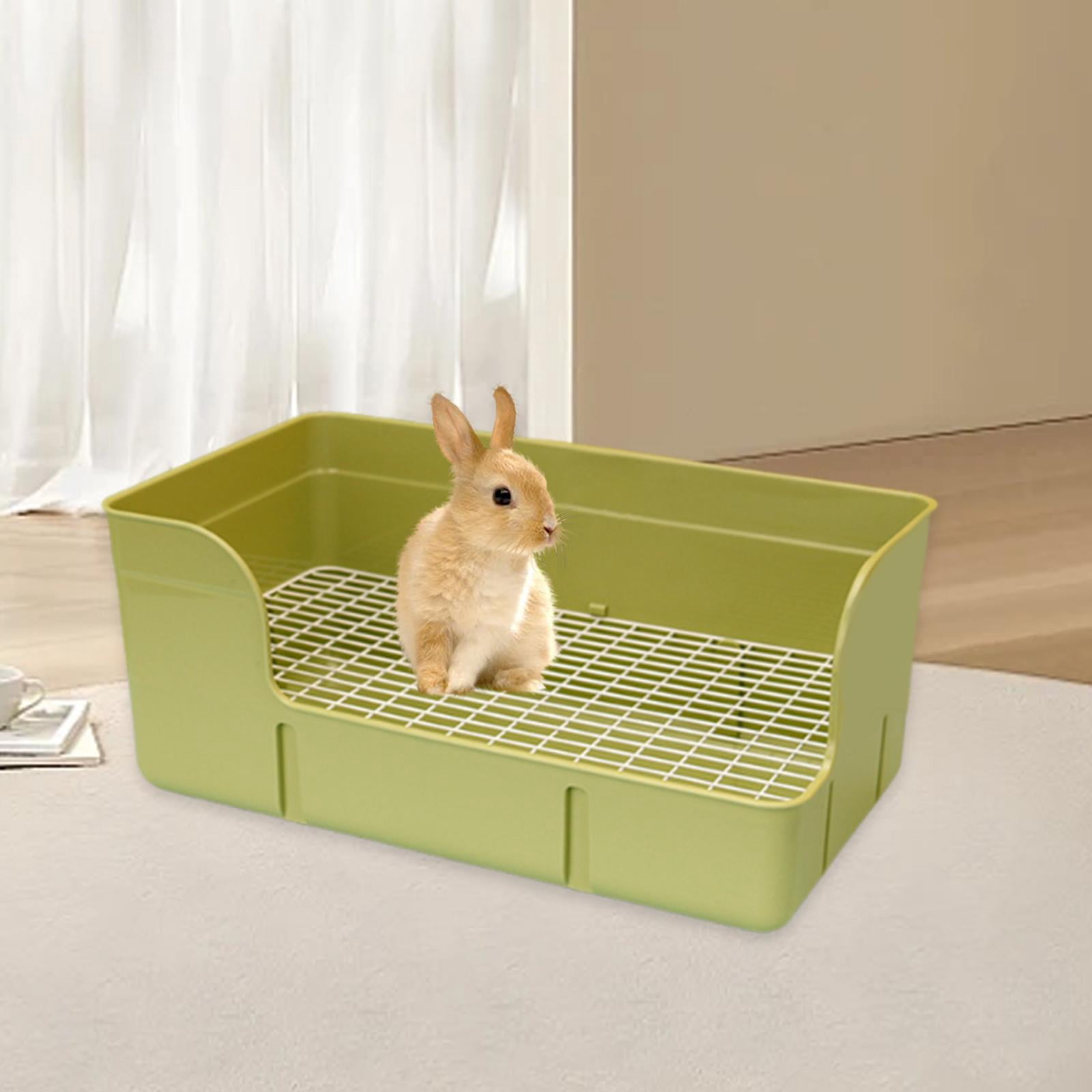 Serenable Pet Rabbit Litter Box Bedpan Rabbit Urinal Tray for Ferrets Chinchillas Rats Green
