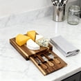 thumbnail image 4 of 3-Pack Cheese Board Set – 9x7.9 Inch Acacia Wood Cutting Boards with Knives, Charcuterie Board Sets for Housewarming, New Home & Wedding Gifts, 4 of 7