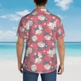 thumbnail image 3 of Lsque Rose Flowers pattern Hawaiian Shirt for Men, Unisex Summer Beach Casual Short Sleeve Button Down Shirts-Large, 3 of 9