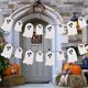 thumbnail image 5 of Paquete de 8 decoraciones de fantasmas de Halloween: banderines de papel blanco para fiestas, casas embrujadas y decoración al aire libre JASKFLY, 5 of 6