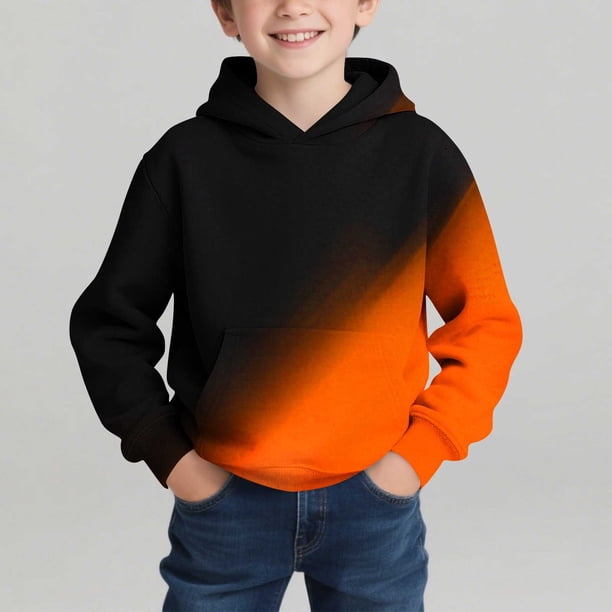 Sudadera con capucha para niño, con estampado de color, manga larga, informal, deportiva, con capucha, manga larga, sudadera con capucha, top con inserciones en los hombros, blusa de poliéster para ni