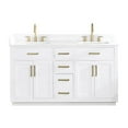 thumbnail image 2 of Gavino 60" Wood Vanity in White with Grain White Composite Stone Top no Mirror, 2 of 16