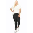 thumbnail image 2 of Moa Collection Women's Plus Size Solid High Waist Full Length Female Leggings(Pack of 2), 2 of 7