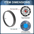 thumbnail image 3 of 76.1mm to 70.1mm Car Wheel Hub Centric Rings Black Polycarbonate Wheels Center Shaft Shock Absorbing Hubrings 4 Pcs, 3 of 7
