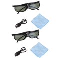 thumbnail image 2 of 3D Active Shutter Glasses, 3D Projector Glasses 2Pcs Widely Compatible 144Hz with USB Charging Cable for 3D Movie, 2 of 7