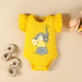 thumbnail image 4 of Ymyiu Baby Girls' Bodysuits Baby Girl Summer Clothes Girl Outfit Ruffle Romper Short Set Cute Baby Clothes for Girl 3 6 Months (Yellow,3-6 Months), 4 of 6