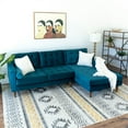thumbnail image 2 of Whitney Mid Century Modern Tufted Teal Velvet Right-Facing Sectional Sofa, 2 of 5