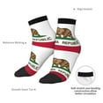 thumbnail image 5 of Women's Men's California Flag Lightweight Ventilation Quarter Ankle Socks, 5 of 7