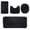 Black, variant on Puntoco Bathroom Rug Sets 4 Piece, Non Slip Memory Foam Bathroom Rugs, Machine Washable Bathroom Mat Set, Water Absorbent Bath Rug