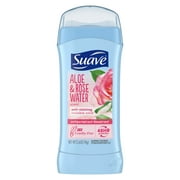 Suave Invisible Solid Antiperspirant Deodorant Aloe & Rose Water, Unisex, 2.6 oz