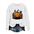 thumbnail image 3 of Meichang Chandails d'Halloween pour Femmes, Chandail à Imprimé Citrouille, Hauts de Fête, Automne, Manches Longues, Col Rond, Chandails Vintage d'Halloween, 3 of 7