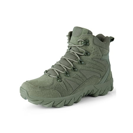 

Zodanni Mens Comfortable Outdoor Shoes Trailing Athletic Round Toe Hiking Boots Breathable Lightweight Slip Resistant Sneakers Army Green 7.5