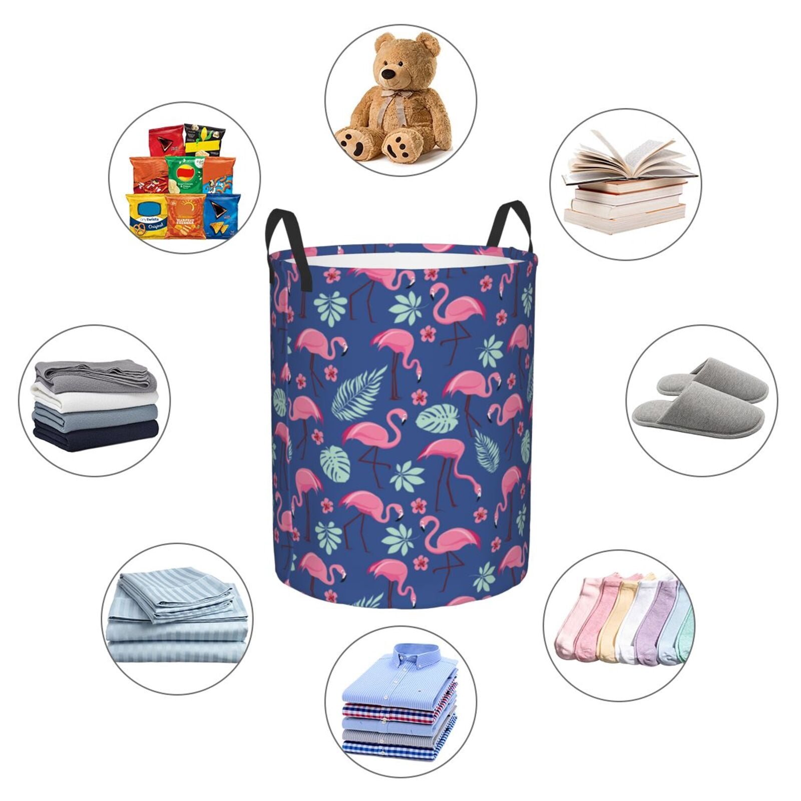 Large Laundry Basket with Handles - Leaves Bird Kids Baby Dirty Clothes Laundry Hamper for Bedroom Aesthetic
