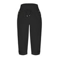 thumbnail image 5 of Homenesgenics Shorts for Women Women's Yoga Drawstring Pants Loose Soft Workout Sweatpants Outdoor athletic Causal Pants with Pockets Black L, 5 of 6