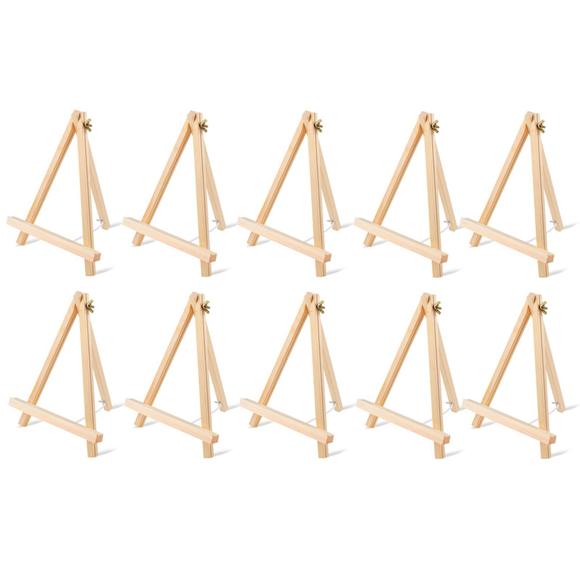 10PCS Wood Easels, 9 Inches Tabletop Easels, Tripod, Painting Party Easel, Kids Student Tabletop Easels for Painting