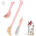 thumbnail image 1 of New Foot Brush & Foot File Set(2PCS), 3-in-1 Foot Scrubber in Shower, 10.2‘‘-27.5‘‘Adjustable Long Handle Foot Scrub Brush and Upgrade Foot File Callus Remover, Gift-Box Packed(Pink Set), 1 of 8