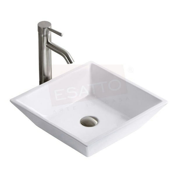Kit Maya Satín Esatto® Paquete Completo DE Lavabo PARA Baño con Llave y Desagües