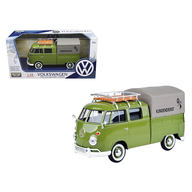 Volkswagen Type 2 T1 Kundendienst Delivery Pickup Truck Green 1 24 Diecast Model Car By Motormax Walmart Com Walmart Com
