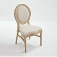 thumbnail image 3 of 2 French Country Beige Upholstered Dining Chairs, Stackable & Disassemblable, 3 of 13