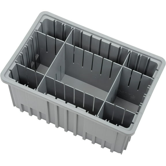 Global Industrial Plastic Dividable Grid Container - DG9208016-1/2"L x 10-7/8"W x 8"H Gray