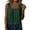 #03Army Green, variant on Summer Casual Floral Print Square Neck Sleeveless Blouse for Women - Pleated Top Wine 2XL
